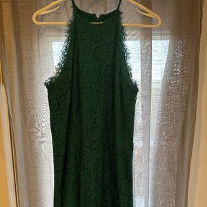 Loft Green Lace Midi Dress